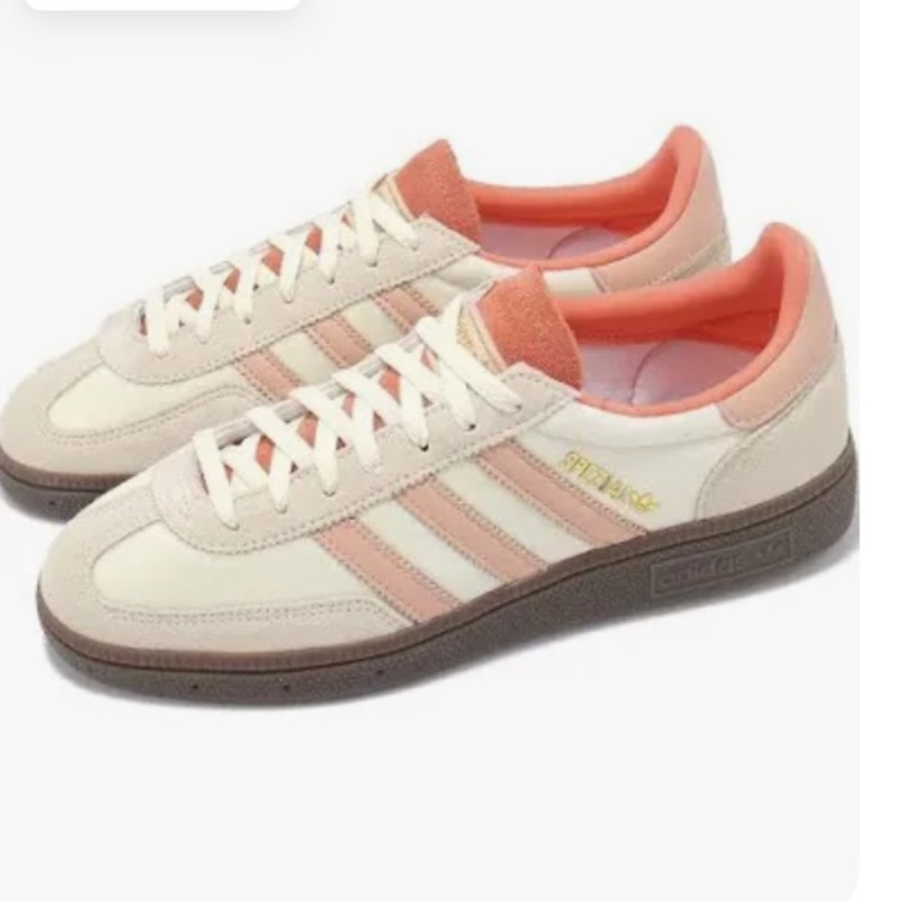 Adidas Women's Cream and Coral Sneakers